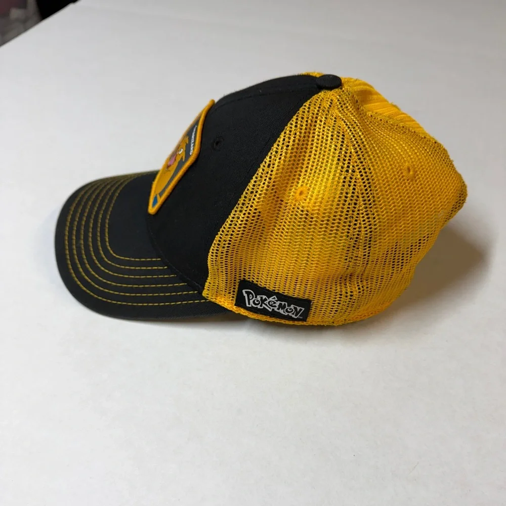 Pokemon Charizard Patch Black And Orange Trucker Mesh Snapback Hat‎
